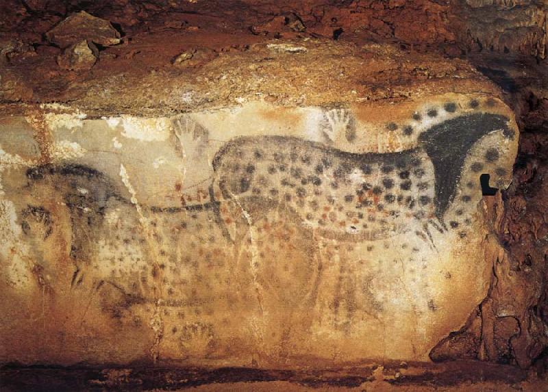  Hollow painting, gefleckte horses